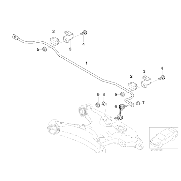 Łącznik stabilizatora tył BMW E39 520i 520d 523i 525i 525d 528i 530i 530d 535i 540i - 33551095532