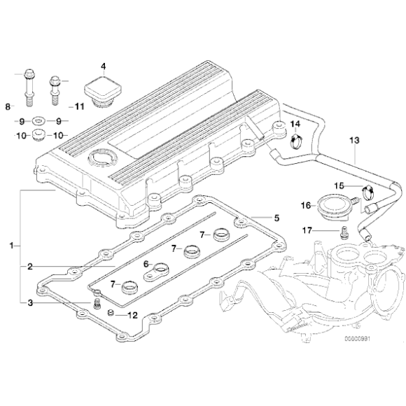 11121721876 Uszczelka pokrywy zaworów BMW E30 E36 318is 318ti M42 M44 - 11121721876 - Części oryginalne BMW Łódź | Sklep internetowy BMW