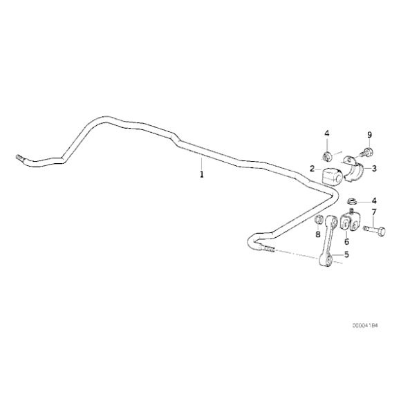 Guma stabilizatora tył BMW E34 525ix E36 318is 320i 325i 325tds 17mm - 33551136491