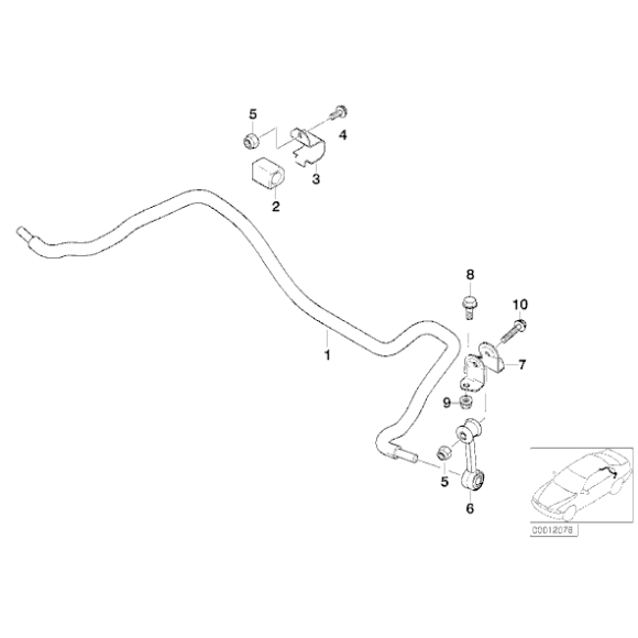 Guma stabilizatora tył BMW E36 E46 E34 Z4 316 318 320 323 325 328 330 18mm - 33551138104