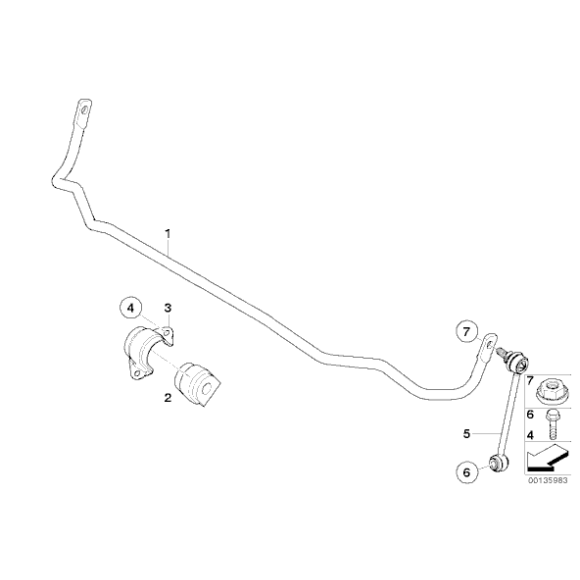 Łącznik stabilizatora tył BMW E90 E91 E81 E87 316 318 320 325 330 335 116 118 120 123 - 33556764428