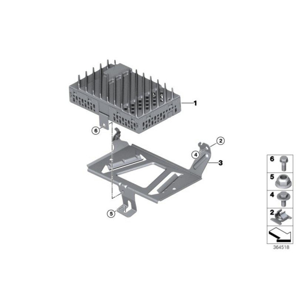 Uchwyt wzmacniacza systemu HiFi MINI F55 Cooper One - 65159285715