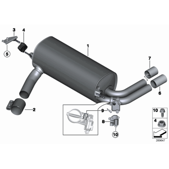 Uchwyt wydechu BMW F15 F16 F20 F21 F22 F23 F30 F31 F34 F36 F48 G11 G30 G31  - 18307620323