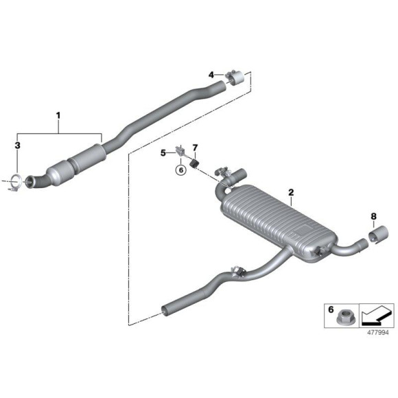 Uchwyt układu wydechowego BMW F39 X2 F40 MINI F54 F54N F60 - 18308673214