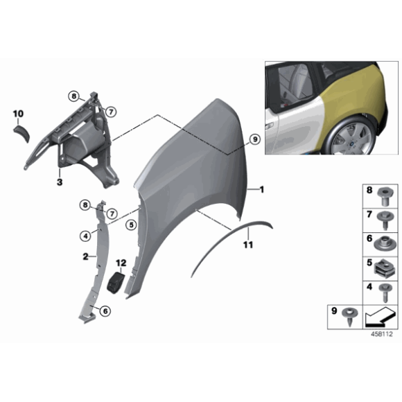 51137296754 Uchwyt ścianki bocznej tył prawy BMW  I01 I01N i3 i3s - 51137296754 - Części oryginalne BMW Łódź | Sklep internetowy BMW