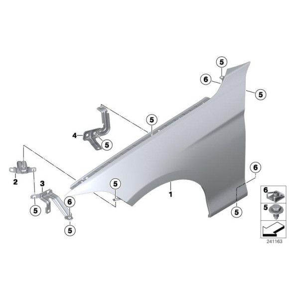Uchwyt ścianki bocznej PP 1 BMW F34 318 320 325 328 330 335 340 - 41357329540