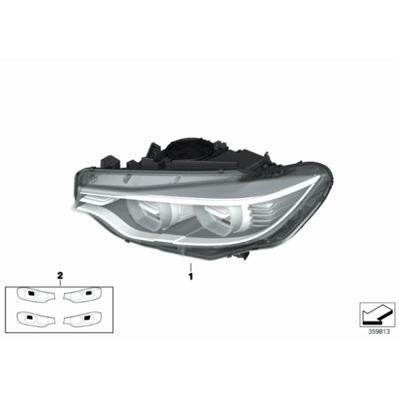 63117379929 Uchwyt reflektora BMW F32 F33 F36 F80 F82 F83 418 420 425 428 430 435 440 M3 M4 - 63117379929 - Części oryginalne BMW Łódź | Sklep internetowy BMW