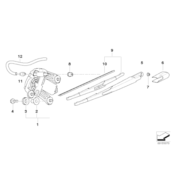 Silnik wycieraczki szyby tył MINI R50 R53 R56N R60 R61 - 67636932013