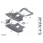 Uchwyt osłona ekranu przedziału silnika lewa BMW E83 E83N X3 2,0d 2,5i 2,0i 3,0d 3,0i 3,0si 3,0sd 2,5si - 51713404139