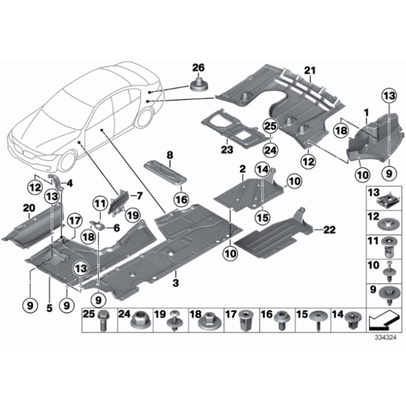 Uchwyt obudowy podwozia prawy BMW F20 F21 F22 F23 F30 F31 F34 F36 F80 F82 F87- 51757365568