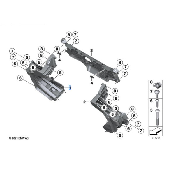 Uchwyt lusterka prawy BMW K52 R1200RT R1250RT - 46639480184