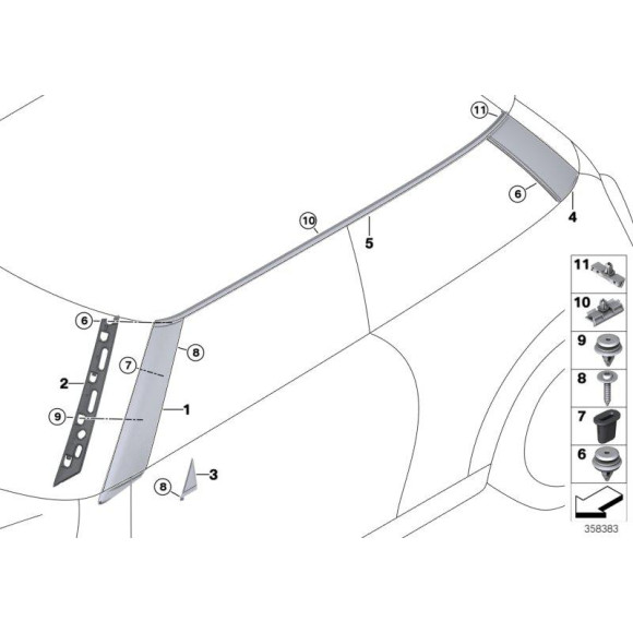 51137336892 Uchwyt listwy ozdobnej dachu tylny MINI F56 - 51137336892 - Części oryginalne BMW Łódź | Sklep internetowy BMW