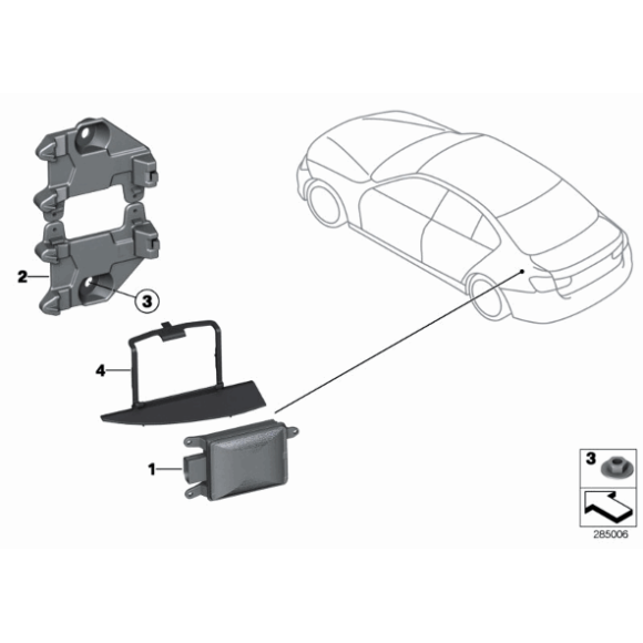 Uchwyt sterownika ostrzeżenia przed zmianą pasa ruchu BMW F30 F31 F30N F31N F80 F80N F82 F32 F33 F34 F36 F83 - 66326795928