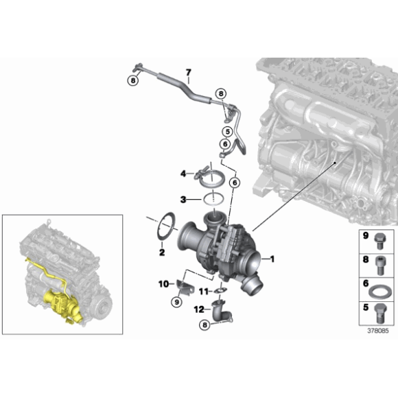11658570083 Turbosprężarka BMW F10N F11N F20N F21N F25 F26 F30N F31N F33 F34 F36 G30 G31 - 11658570083 - Części oryginalne BMW Łódź | Sklep internetowy BMW