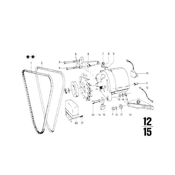 Pasek klinowy BMW E30 E21 E28 M10 316i 318i - 12311268675