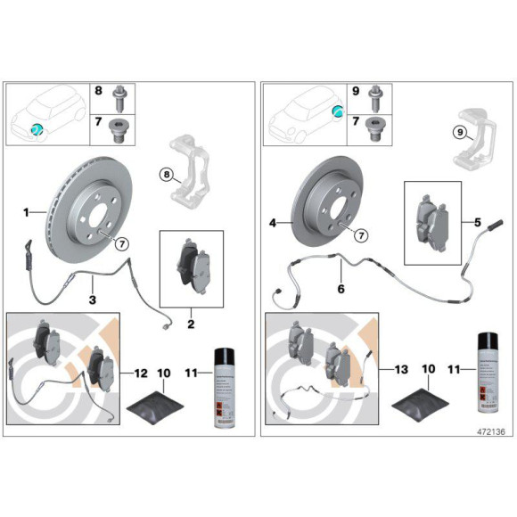 Śruba zacisku ham. BMW E36 E46 E82 E85 E90 E92 R50 R52 R55 R56 R57 R58 R59 R60 R61 Z3 - 34116772428