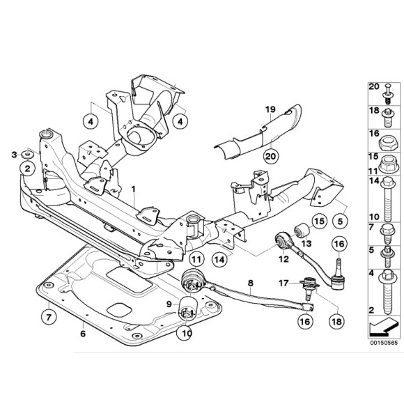 Tuleja wahacza przód BMW E83 E83N 2,0d 2,0i 2,5i 3,0d 3,0i 3,0si 3,0sd - 31103412781