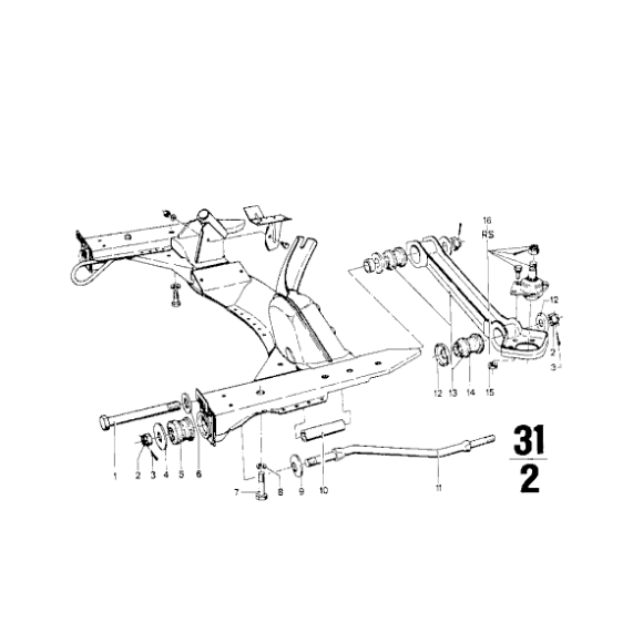 Tuleja wahacza przód BMW 2002 E12 E24 E3 E9 NK - 31122614103