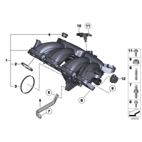 11617595078 Kolektor ssący BMW F20 F30 R55 R56 R57 R58 R59 R60 R61 - 11617595078 - Części oryginalne BMW Łódź | Sklep internetowy BMW