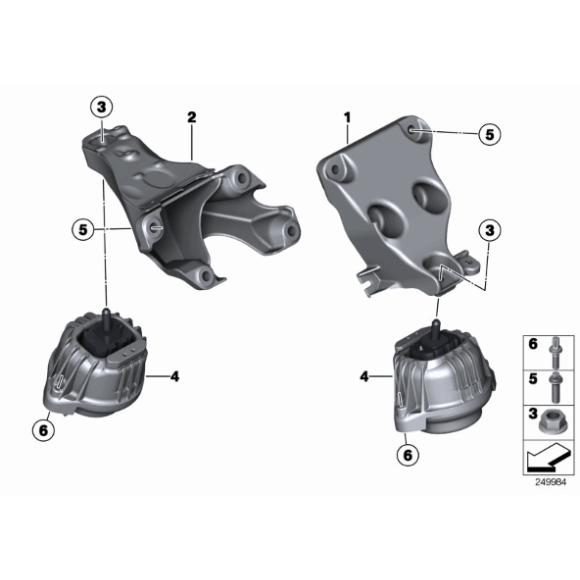 Poduszka silnika prawa BMW E81 E87 E84 X1 E90 E91 E92 E93 116i 118i 120i 316i 318i 320i N45 N46 N43 - 22116768852