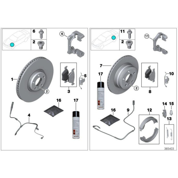 Śruba zacisku hamulcowego BMW E34 E28 E36 E38 E46 E83 E87 E90 E91 F21 F30 F31 F36 - 34203414763