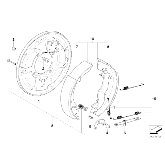 Rozpierak szczęk hamulcowych lewy BMW E30 316 318i 320i 324d - 34211154381