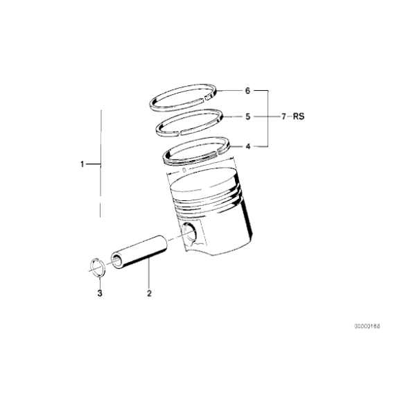 Tłok zespołu korbowego BMW E28 E30 520i 320i - 11251287024