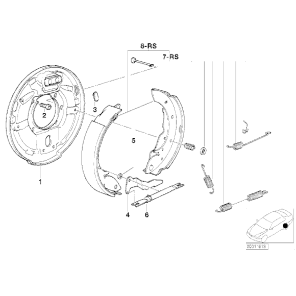 Dźwignia nastawcza prawa szczęk hamulcowych BMW E36 316i 318i 318tds - 34211159144
