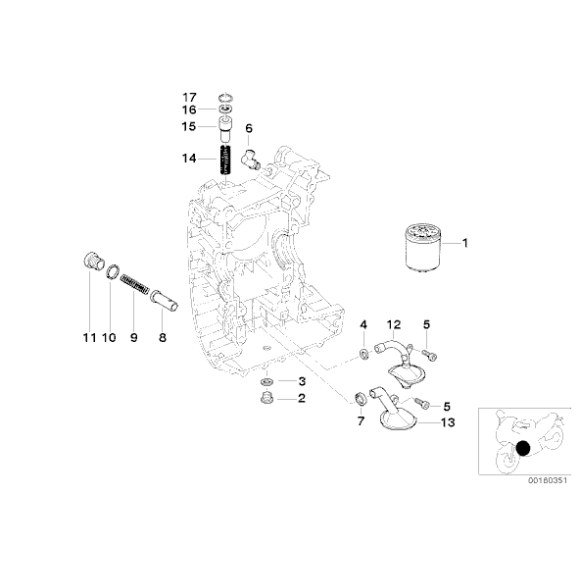 Filtr oleju BMW Motorrad K08 K09 K18 K19 K21 K22 K23 K25 K26 K27 K28 K29 K32 K33 K48 K61 I3 - 11427673541