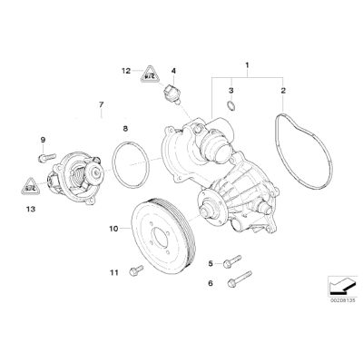 Koło pasowe pompy wody BMW X5 4,4 4,8 E60 540 545 550 E63 645 650 E65 735 745 750 - 11517504077