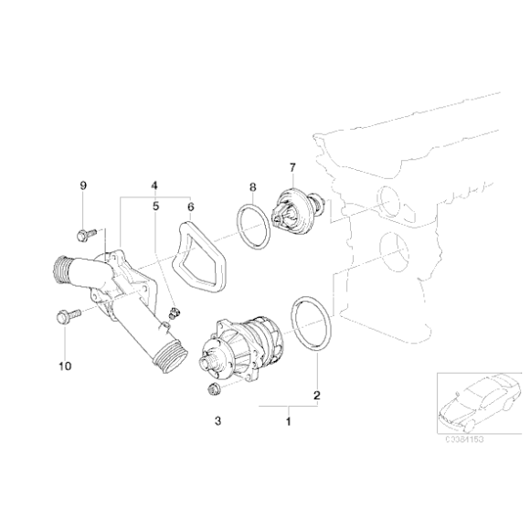 11531740437 Uszczelka termostatu BMW E34 E36 E38 E39 Z3 320 325 323 328 M3 728 520 523 528 525 - 11531740437 - Części oryginalne BMW Łódź | Sklep internetowy BMW