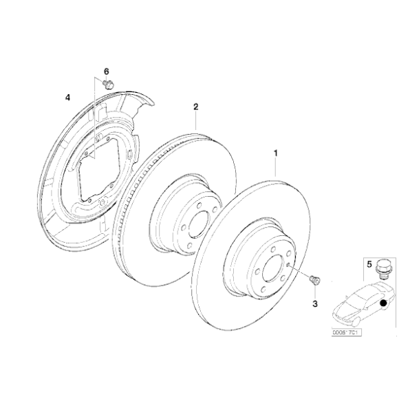 Osłona tarczy hamulcowej tył prawa BMW E38 725 728 730 735 740 750 - 34211161532