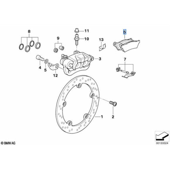 Klocki hamulcowe tył BMW K21 K22 K23 K25 K27 K28 K29 K32 K33 R21 R22 R28 - 34212335465