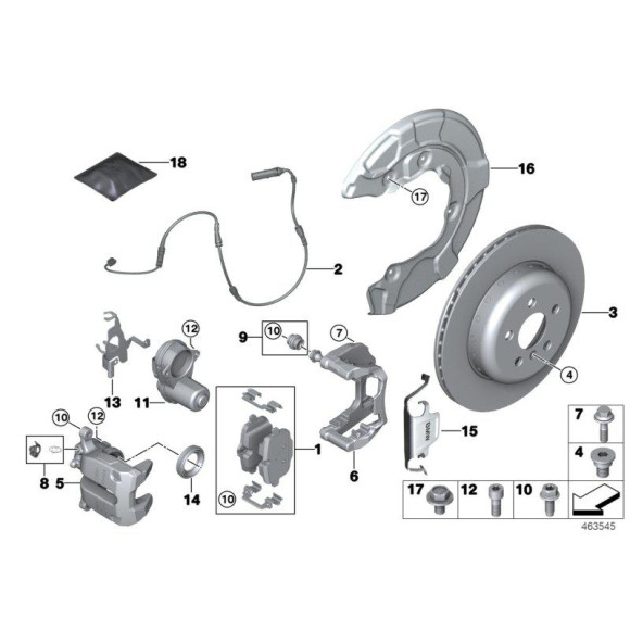 Tarcza hamulcowa tył lewa BMW G01 X3 G02 G05 X5 G11 G12 G20 G21 G30 G31 G32  - 34216882245