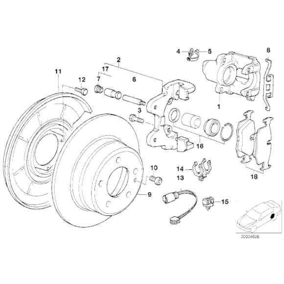 Tarcza hamulcowa tył BMW E36 Compact 316i 318ti 318tds 323ti - 34216758553