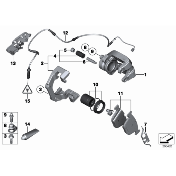 Klocki hamulcowe tył E65 - Oryginał BMW - 34216761285