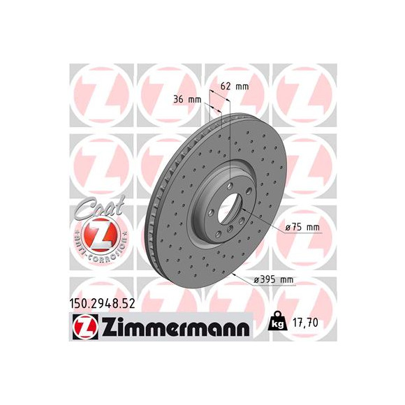 Tarcza hamulcowa przód prawa BMW E70 E71 M X6 X5 F15 F16 25dX 30dX 35iX 35dX 50iX M50dX - 34116789070