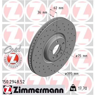 Tarcza hamulcowa przód prawa BMW E70 E71 M X6 X5 F15 F16 25dX 30dX 35iX 35dX 50iX M50dX - 34116789070