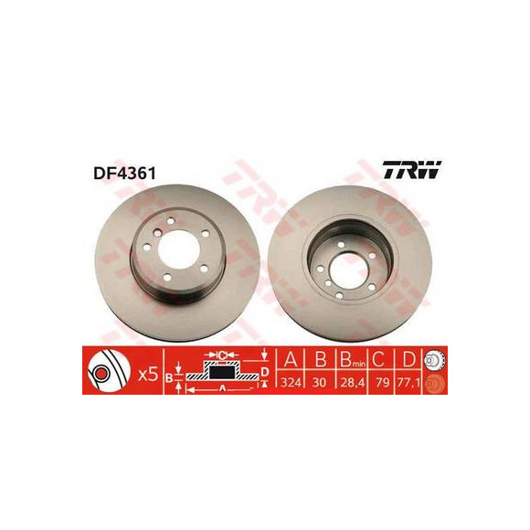 Tarcza hamulcowa przód BMW E60 E61 E63 530xi 530i 525xi 525i - 34116753221