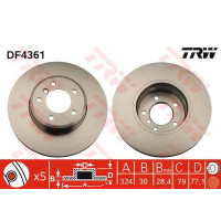 Tarcza hamulcowa przód BMW E60 E61 E63 530xi 530i 525xi 525i - 34116753221