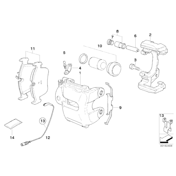 Sprężynka zacisku ham. przód BMW E60 E61 E81 E87 E90 E91 520 523 525 130 123 128 X1 316 318 320 330 325 - 34116776526