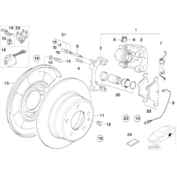 Tarcza hamulcowa tył BMW E21 323i E30 316i 318i 320i 323i 325i 324td 325e - 34216755407