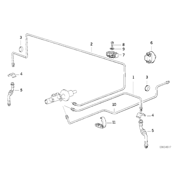 Przewód hamulcowy elastyczny, przedni - 34321159717