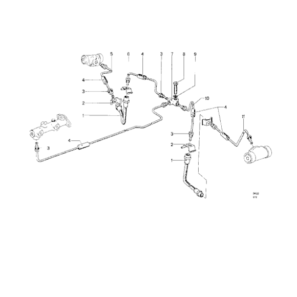 Elastyczny przewód hamulcowy tył BMW E21 E30 E32 E34 - 34321159878
