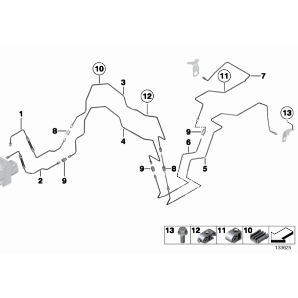 Przejściówka połączenie przewodu hamulcowego BMW E31 E32 E34 E38 E39 E46 E60 E61 E63 E64 E65 E70 E81 E84 E90 E91 MINI - 34326757