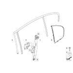 Siłownik szyby tylny prawy BMW E90 E91 316 318 320 323 325 328 330 335 - 51357140590