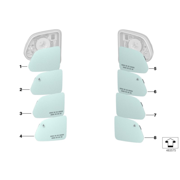 Szkło lusterka szerokokątne lewe BMW F90 F91 F92 G11 G12 G14 G15 G16 G30 G31 G32 - 51167407165
