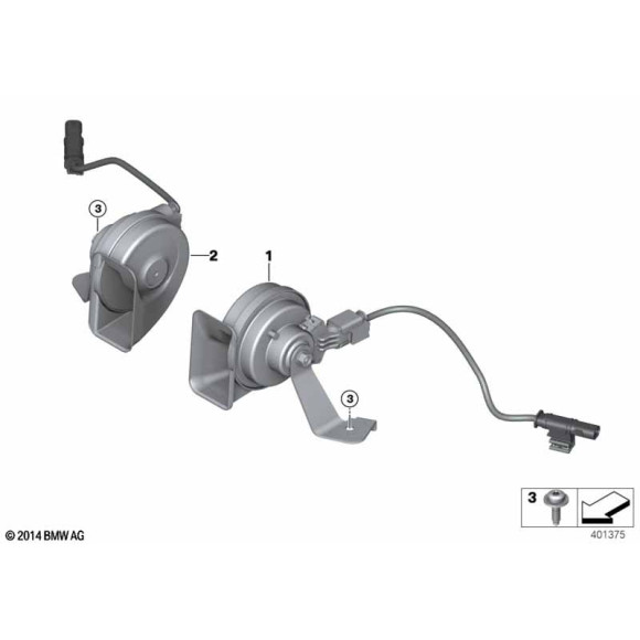 Sygnał dźwiękowy wysokotonowy klakson BMW F48N X1 28i - 61338737036