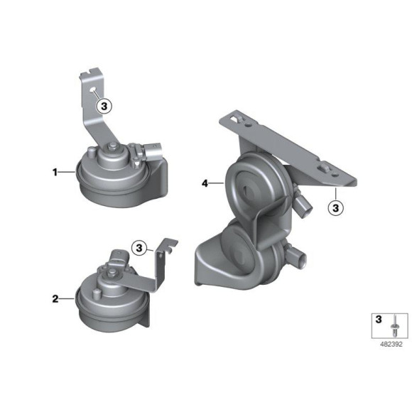 Sygnał dźwiękowy niskotonowy BMW F22N F23N F30 F31 F32 F33 F34 F36 F80 F82 F83 - 61337400706