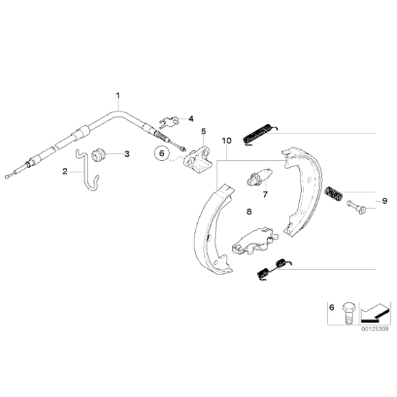 Linka hamulca ręcznego BMW E60 E61 520 523 525 528 530 535 540 545 550 M5 - 34406770602